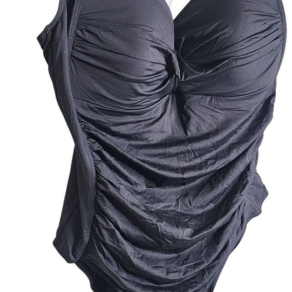 Sea Level Swim Australia 1pc swimsuit ruched bust & sides black nwt no liner 16 - Picture 2 of 4